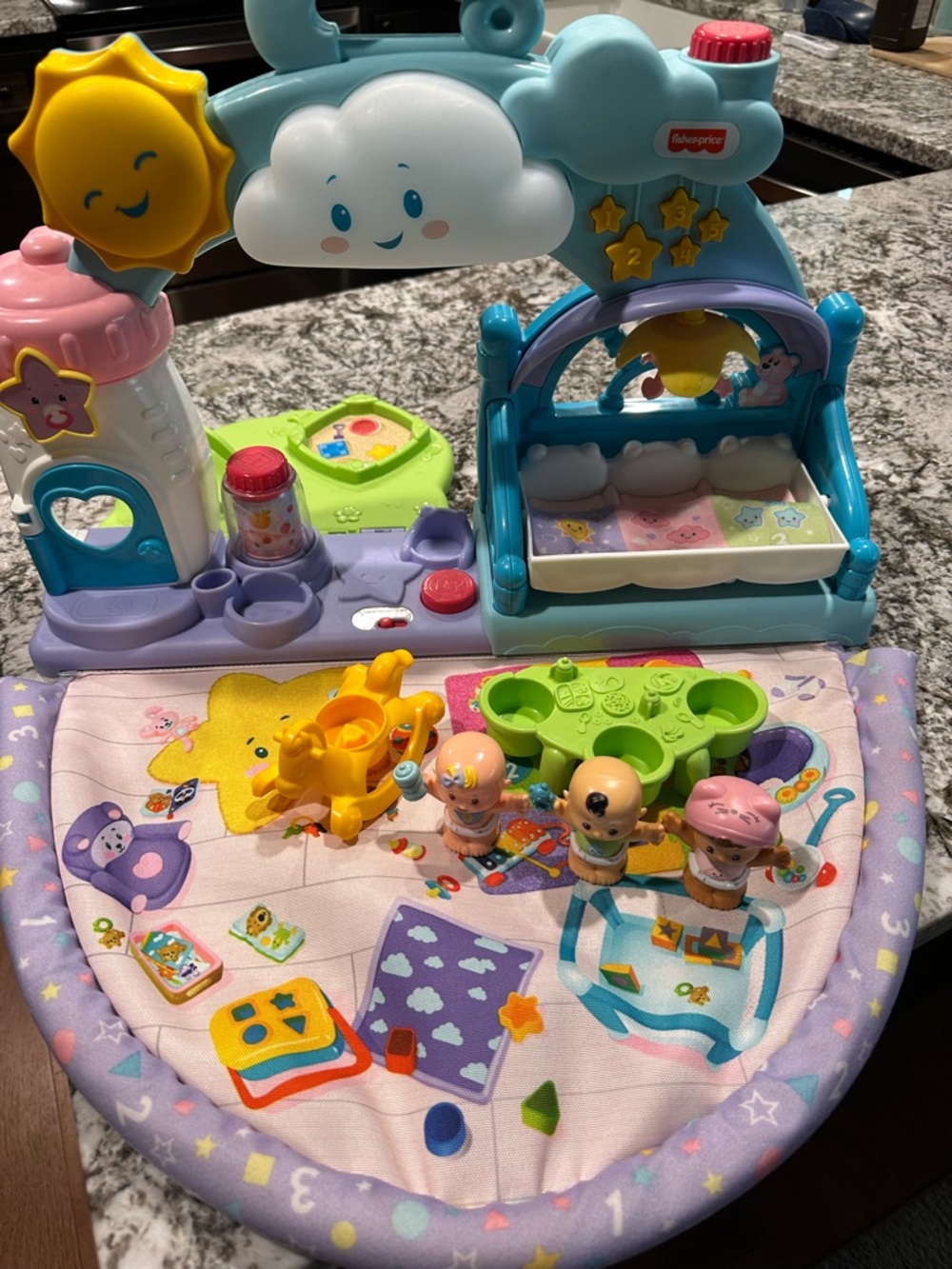 Fisher-Price Pastel Activity Play Gym in Blue, Pink, Yellow & Purple